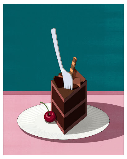 Slice of cake cover