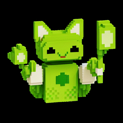 green cat
