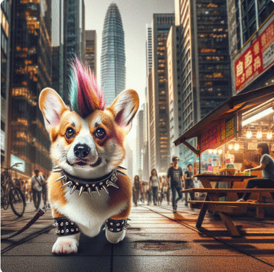 Corgi punk dog